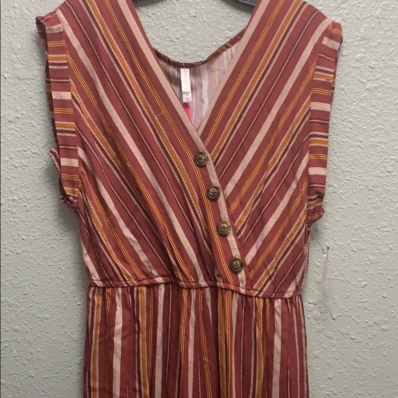 Xhilaration V-Neck striped jumpsuit - Picture 3 of 5